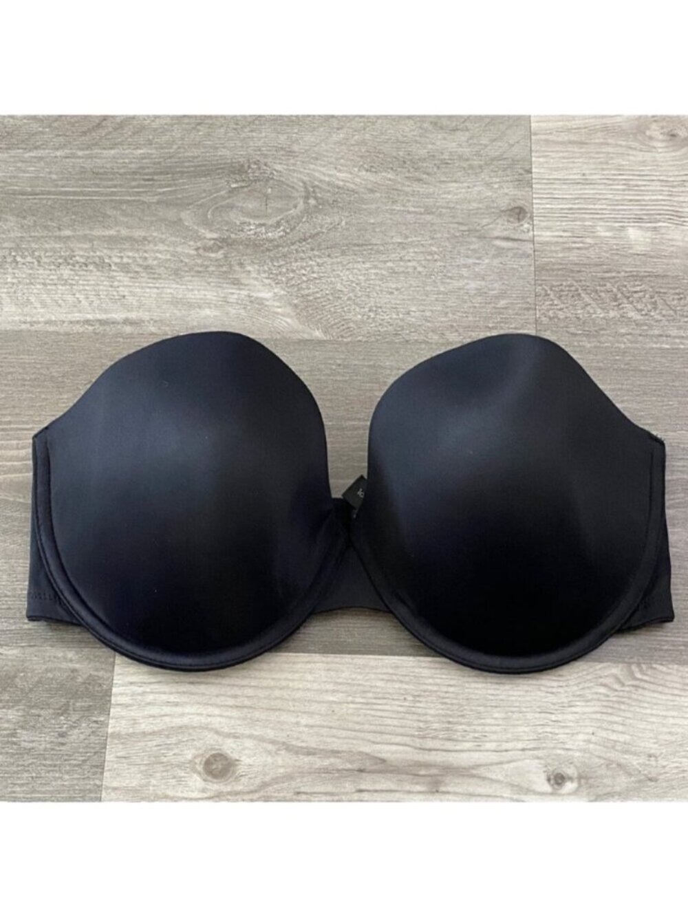 Panache 34E Superbra Porcelain Underwire Strapless Bra Black 3 Row Hook Closure
